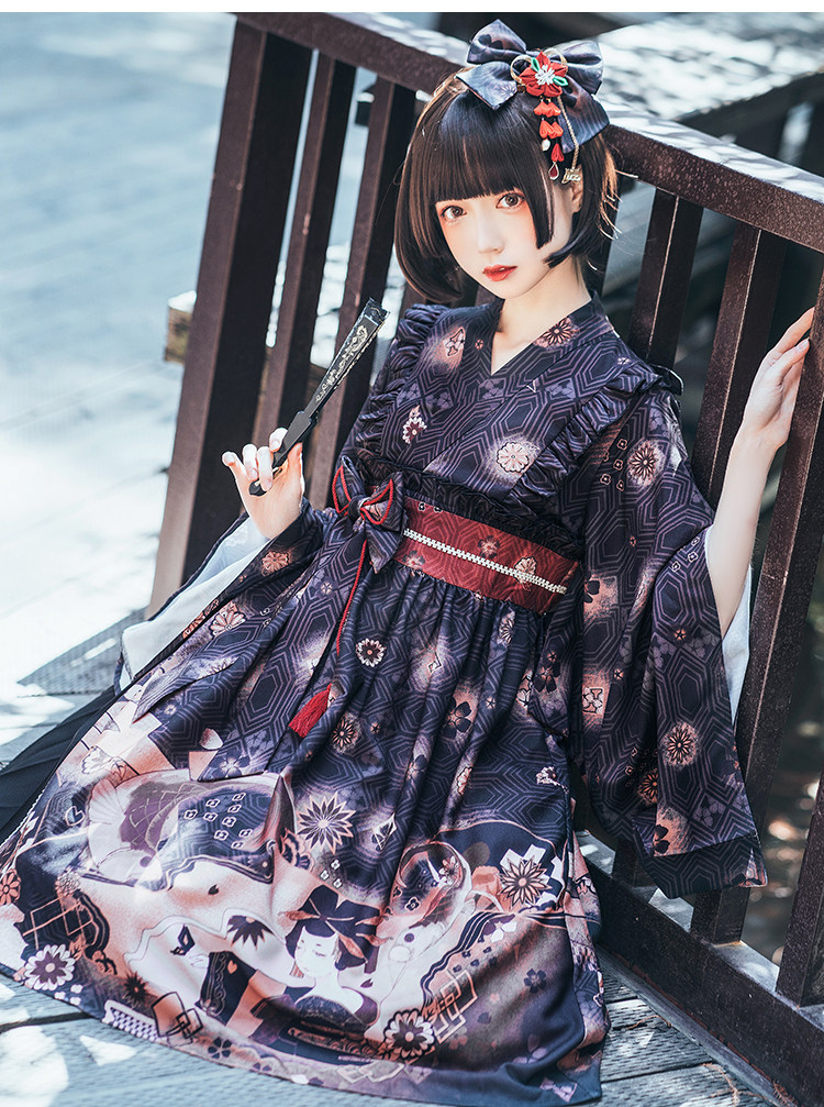 原创正版汉元素中华风日式和风樱井美姬op全套连衣裙