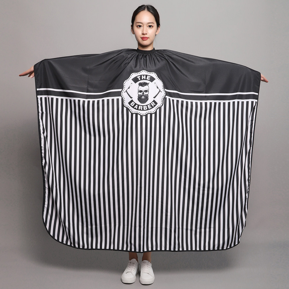barbershop油头复古条纹剪发围布理发围布发廊专用剪发围布欧美款