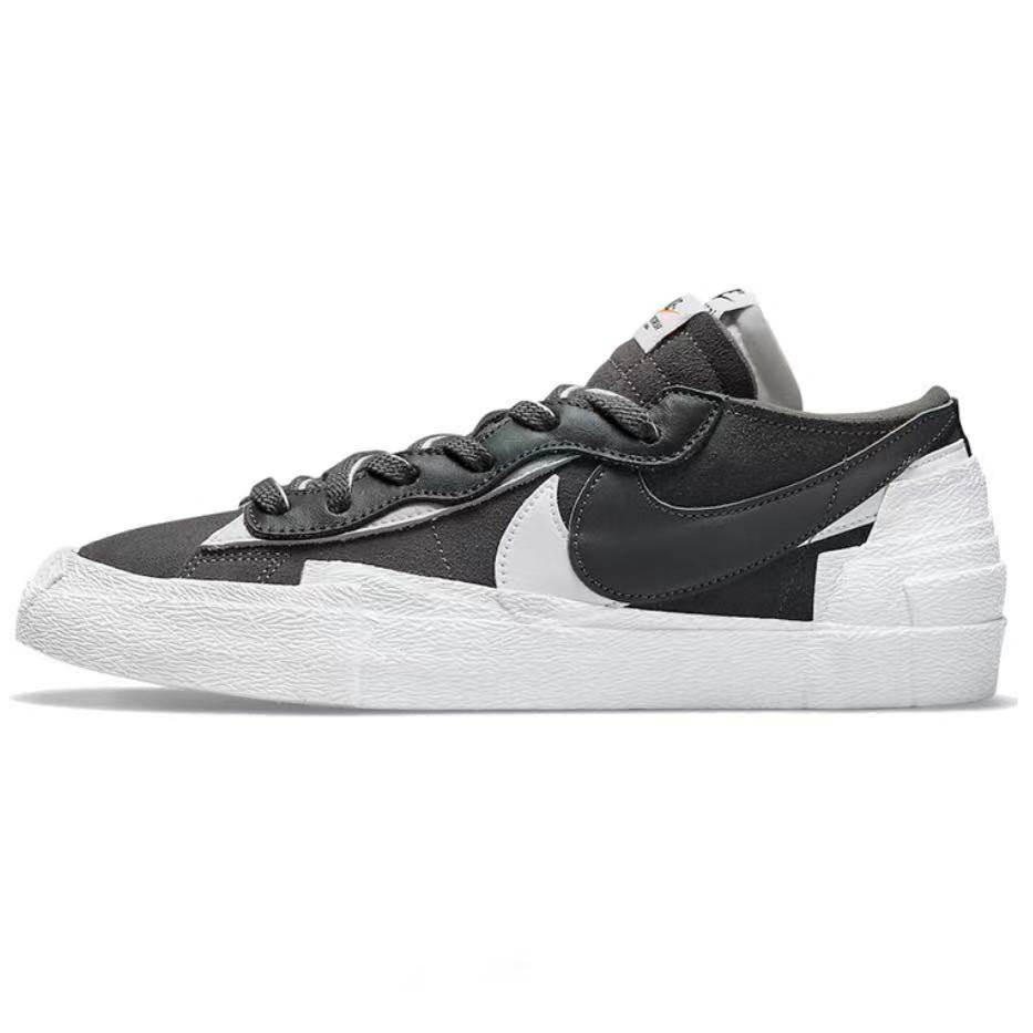 解构休闲板鞋黑灰白棕白绿白橙nikeblazerlowdd1877sacai