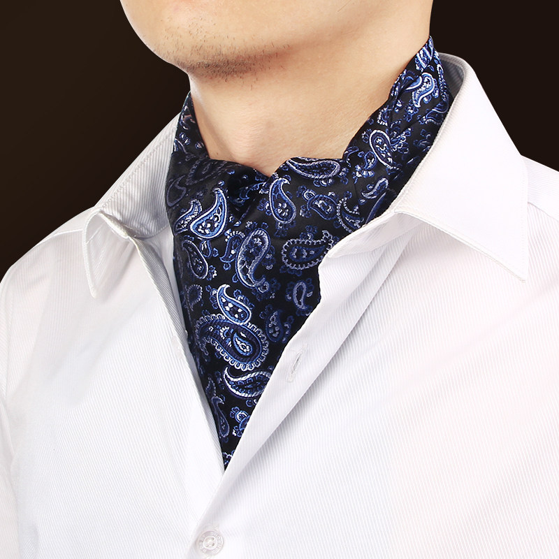 韩版男士真丝领巾英伦复古西装丝巾衬衫领口巾春秋时尚商务围巾
