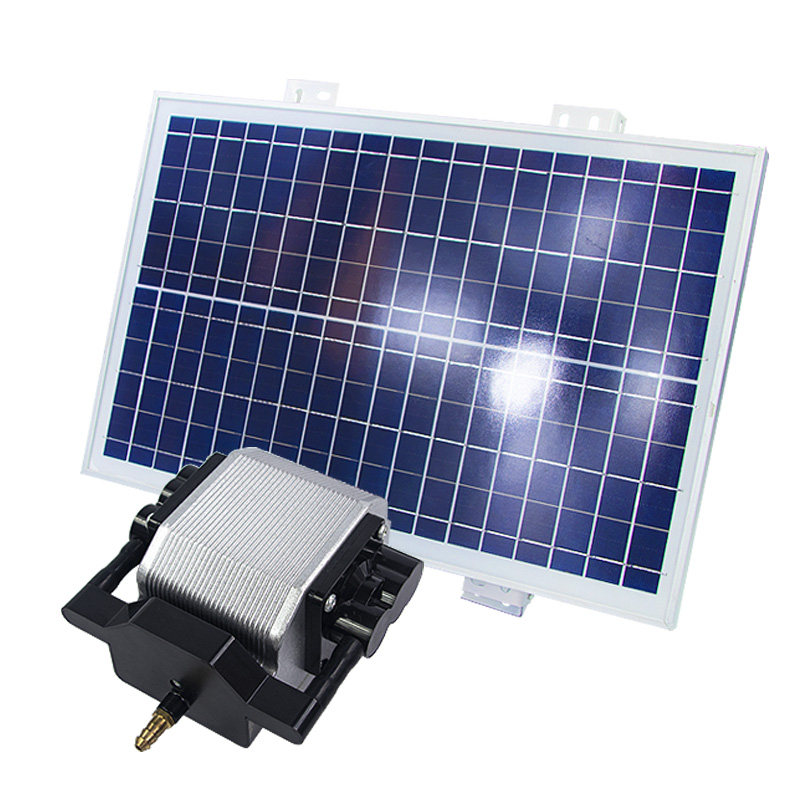 太阳能鱼池增氧12v养鱼氧气气泵静音增氧机支架冲氧泵