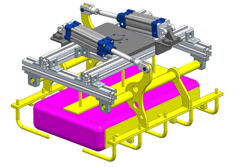 气缸驱动抓手码垛夹爪机械手末端执行3d模型设计素材