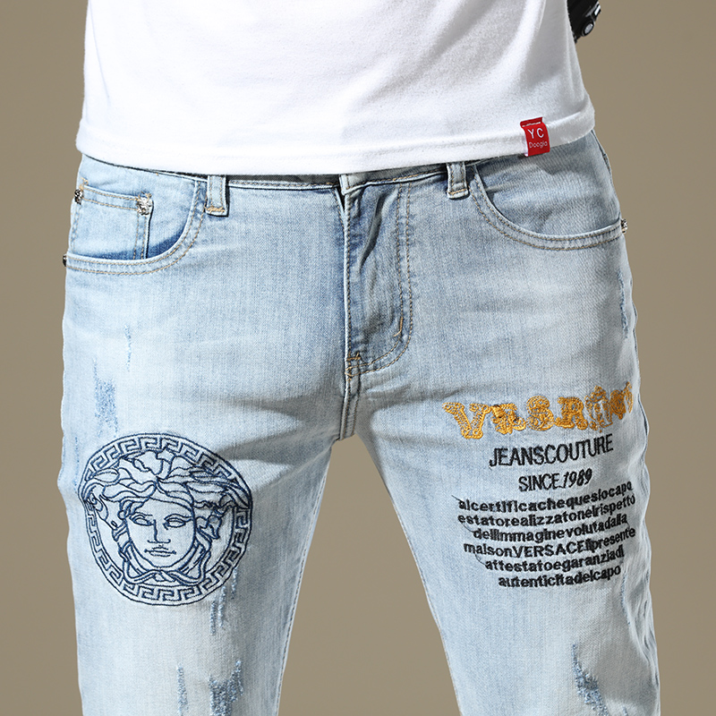 欧美奢华大牌剪标出口原尾单外贸欧货牛仔裤男土进口休闲长裤子潮