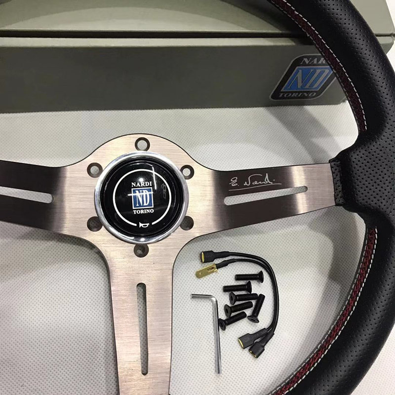 方向盘汽车改装赛车通用型nd真皮14寸新飞度飞度竞技全车改装套件