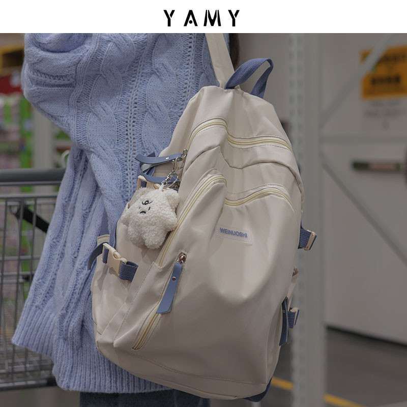 花曦 高级感书包女大容量大学生背包ins高中生原创小众设计双肩包