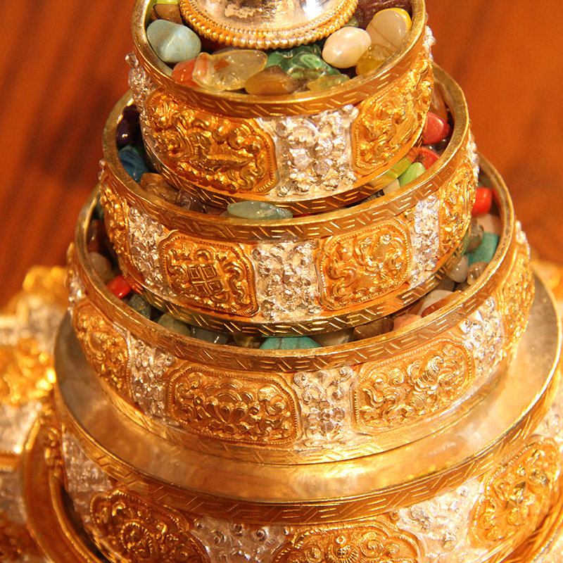 尼泊尔手工纯银金曼密宗法器佛教用品曼扎盘七宝藏族曼扎盘