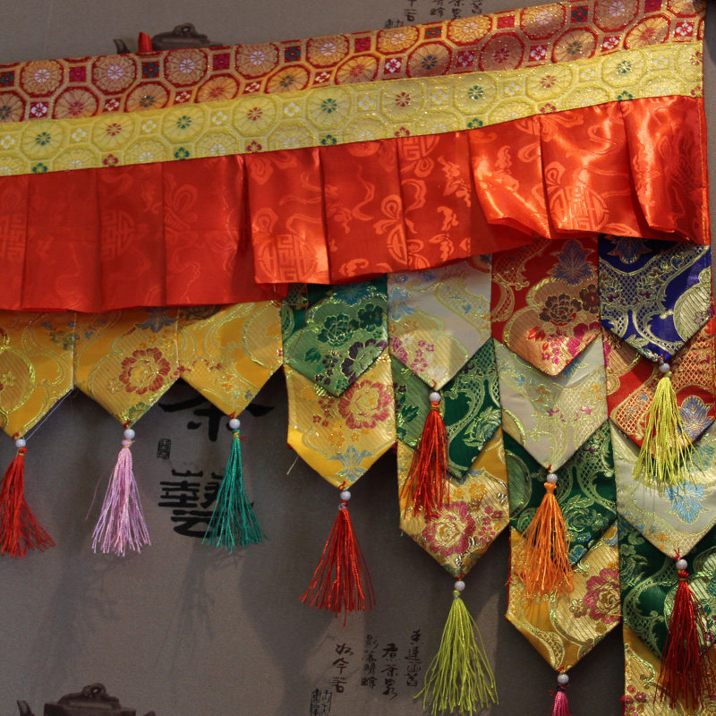 藏传佛教密宗围普围桌围幔红色布置佛堂装饰寺庙其他