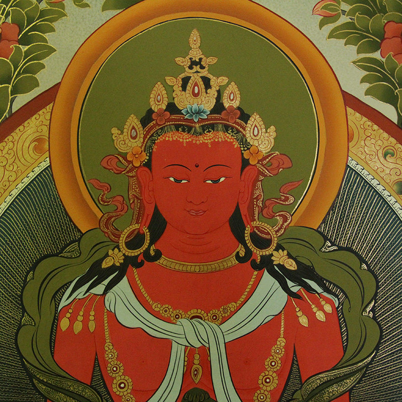 尼泊尔手绘唐卡藏式立体复古怀旧风客客厅玄关现代装饰画