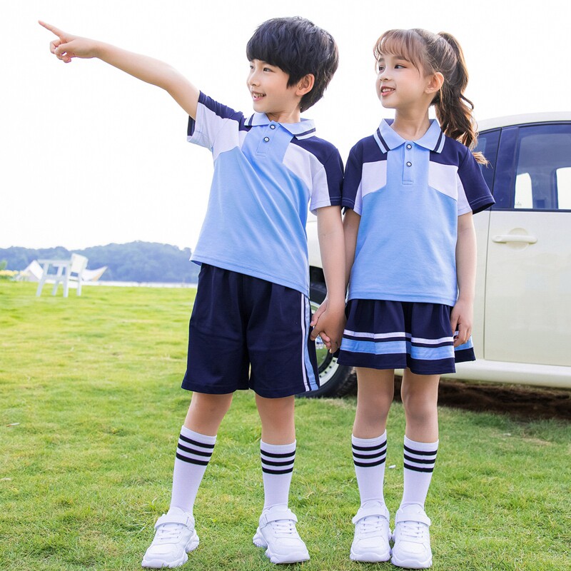 小学生夏季校服套装中学生短袖长裤裙裤四件件套校服