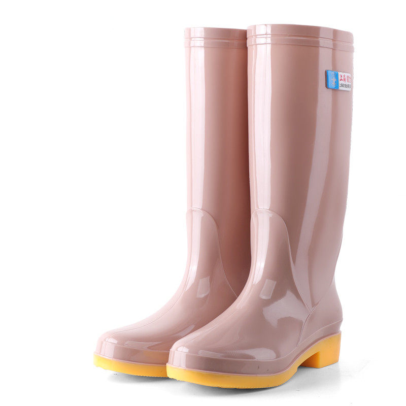 高筒雨鞋女士加绒保暖雨靴牛筋高腰水桶防滑雨鞋