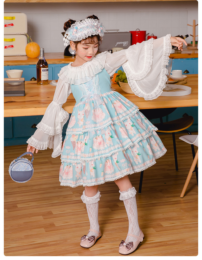 夏季童装lolita女大童宝宝宝萝莉蓬蓬公主洛丽塔连衣裙