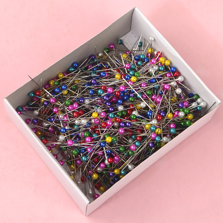 彩色大头针手工黑白白色珠针固定定位diy服装针