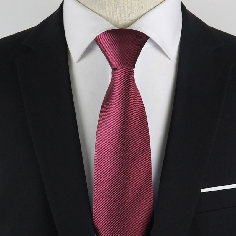 78cm深酒领带男商务正职业结婚新郎婚礼暗红领带