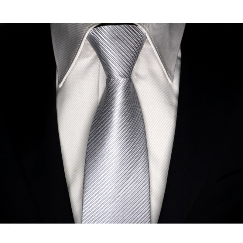 银色领带银灰色正装商务8cm上班工作职业面试领带