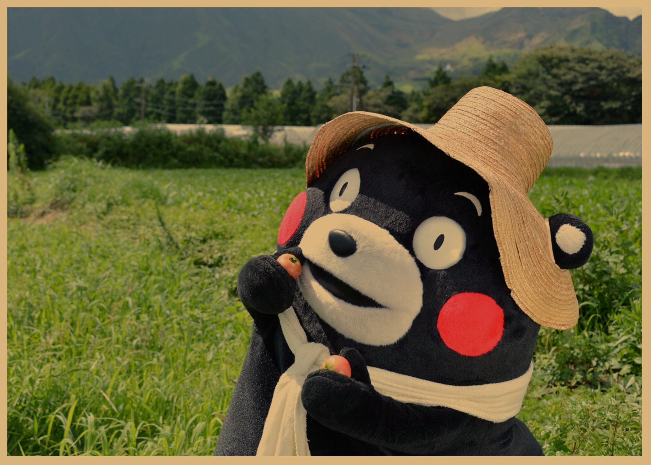 日本漫画熊本熊复古牛皮纸海报饭店酒吧咖啡厅装饰墙画壁画121