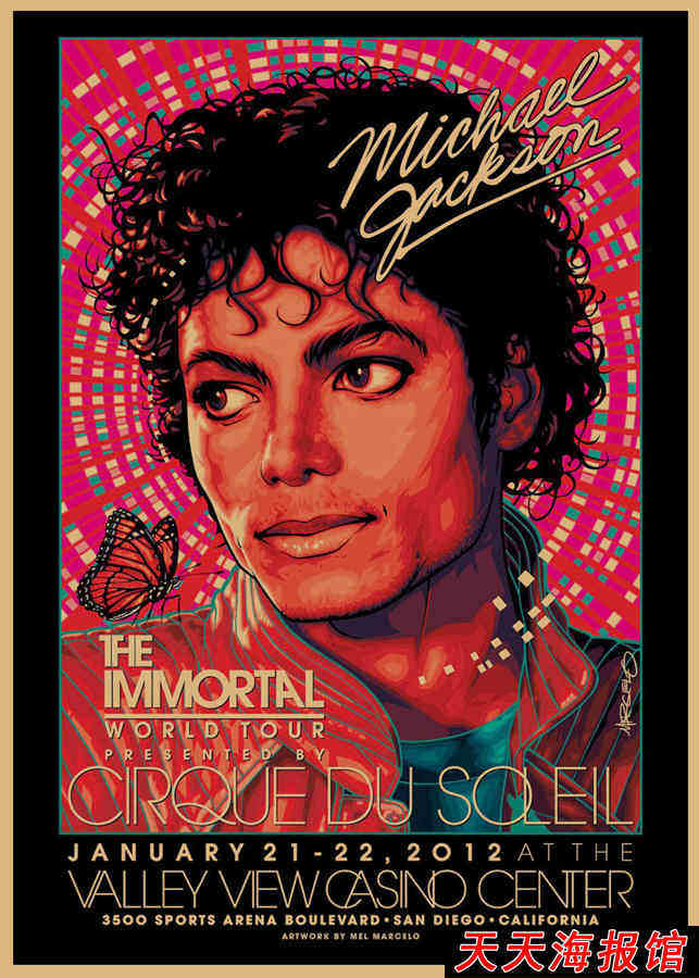 摇滚歌星迈克尔杰克逊michaeljackson复古牛皮纸海报装饰现代装饰画