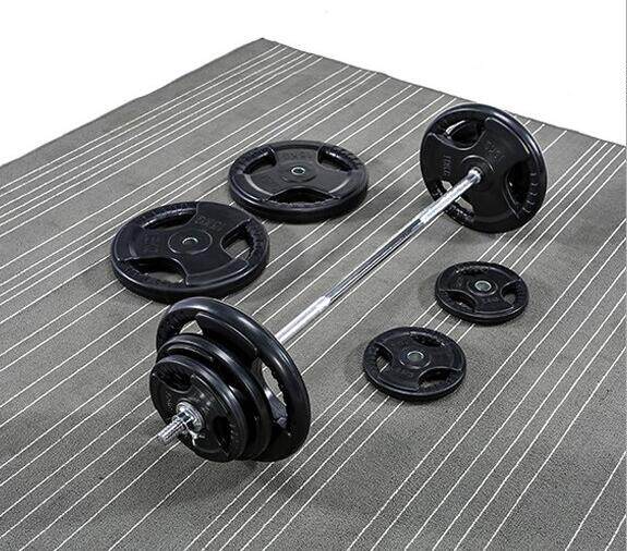 杠铃健身器材商用包胶奥片手抓孔片曲举重套装家用哑铃