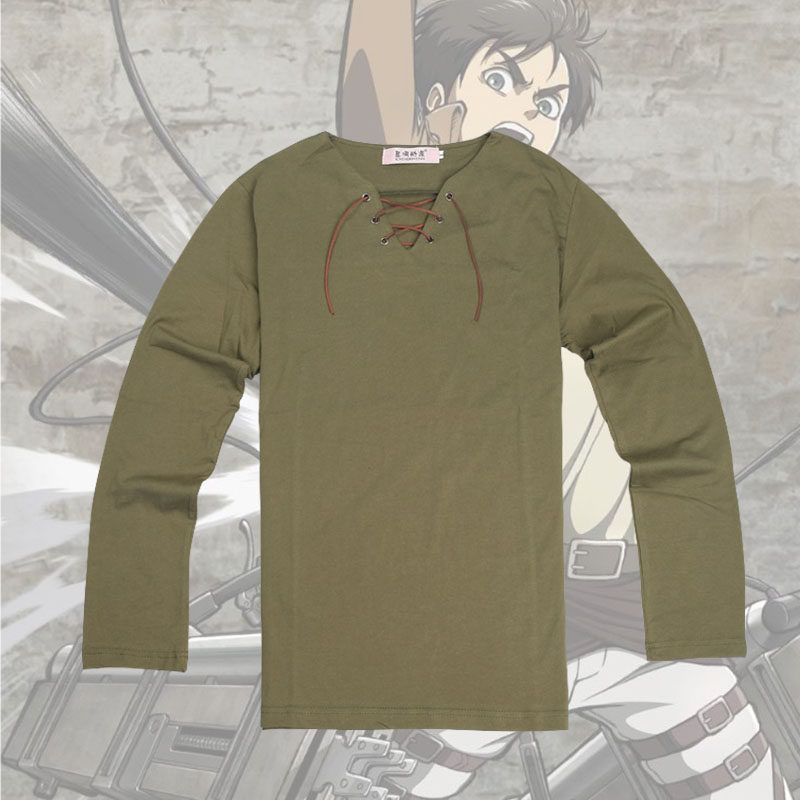 日本动漫进击巨人衣服cos自由之翼艾伦长袖恤同款服装cosplay男装