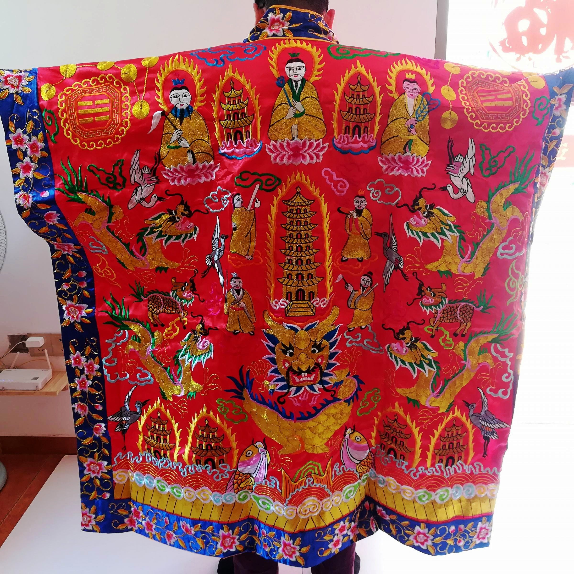 法衣道教道袍道士用品双龙刺绣三清高功人工道教工艺品