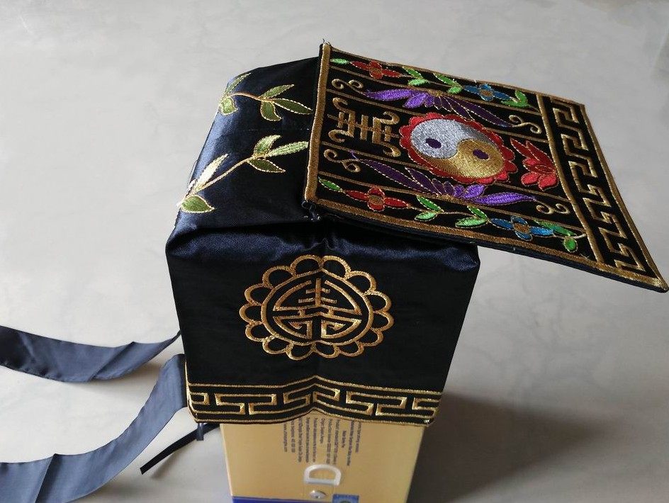 八卦帽道士帽头巾道帽道巾道士冠道教用品八卦衣道士法衣黑色道帽