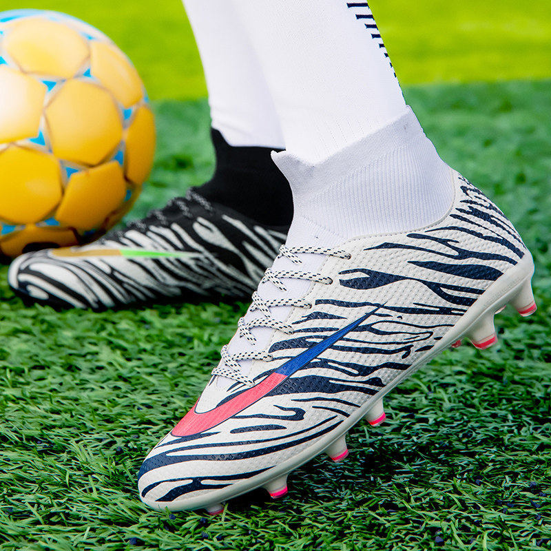 刺客13代高帮足球鞋男碎钉白色ag长钉梅西比赛儿童小学生训练鞋