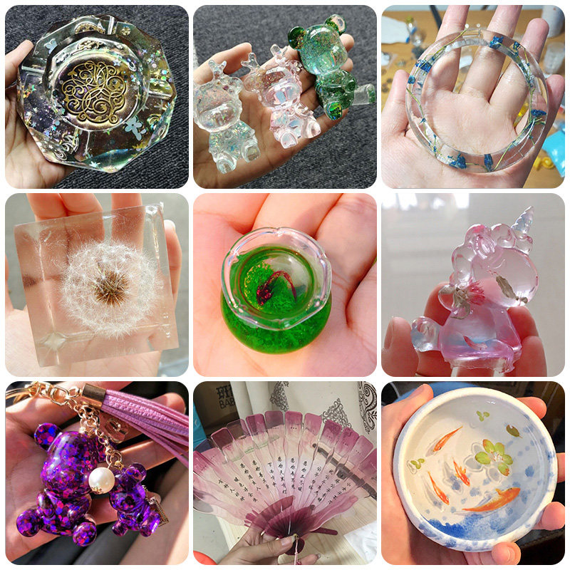 水晶仿真透明树脂滴胶ab环氧树脂diy模型制作工具