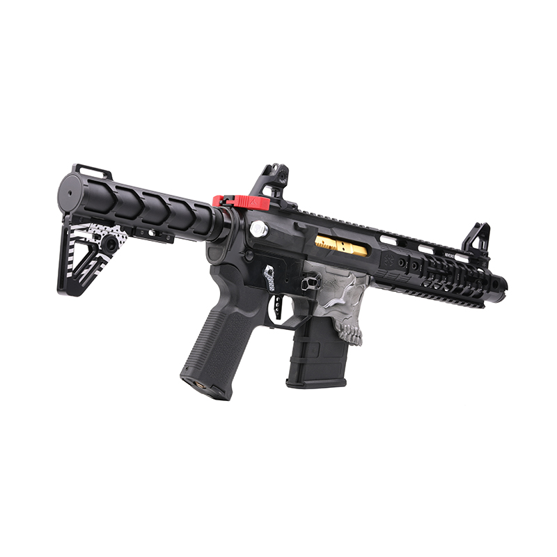 忽必烈k4水弹骷髅机匣钢印喷火猪鱼骨下供弹电动连发水弹玩具模型