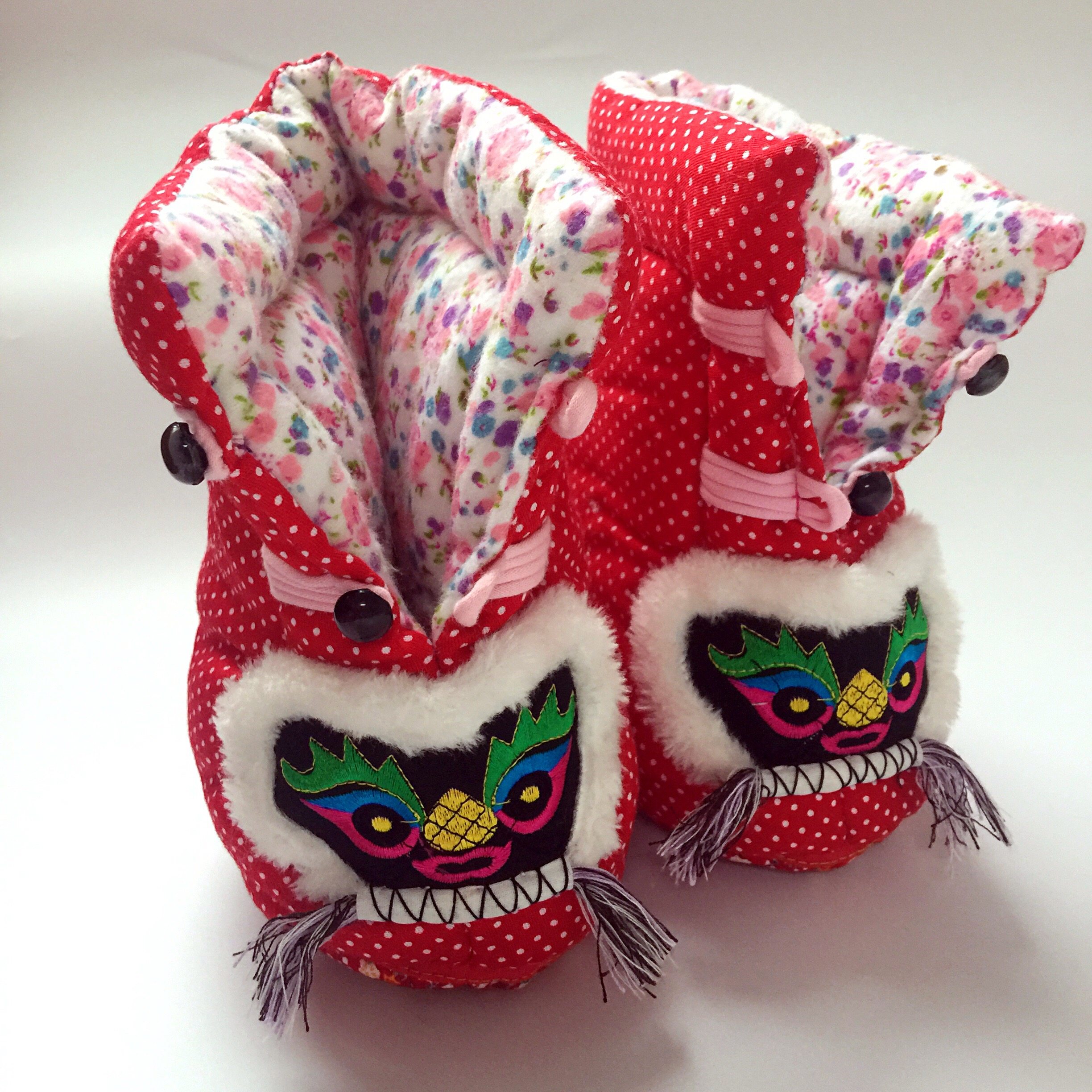 冬季婴儿加厚软底高帮老传统老虎头鞋纯手工棉花男女宝宝鞋