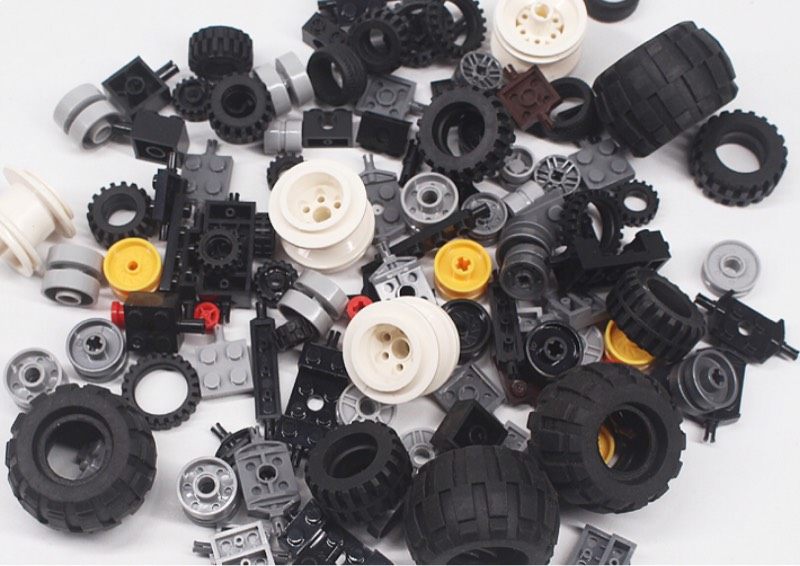 积木兼容legao小颗颗粒车轮轮胎diy轴承车轴塑料积木