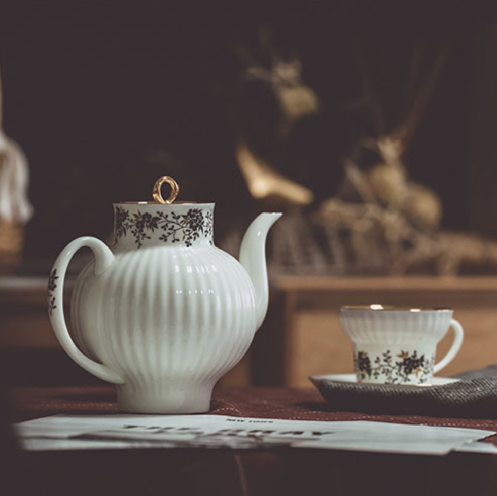俄罗斯皇家瓷器lomonosov骨瓷小树枝花环红茶茶杯咖啡杯茶杯
