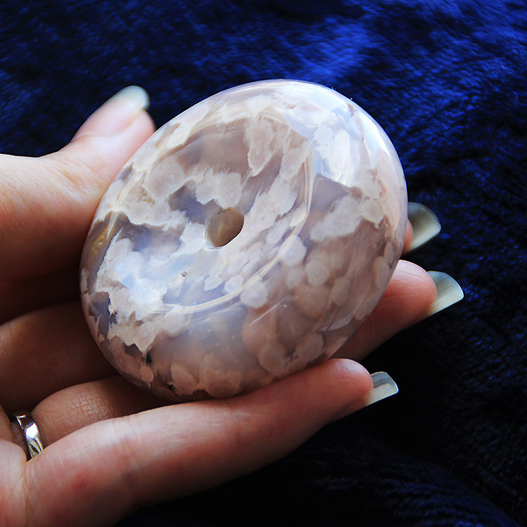 冰透毛衣玛瑙雪花紫色白紫色樱桃如恒雪天然平安扣手镯