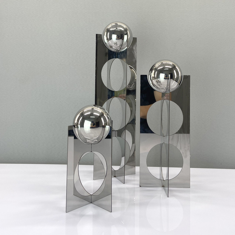 简约现代几何立体金属玄关装饰同心支架摆件其他特色工艺品