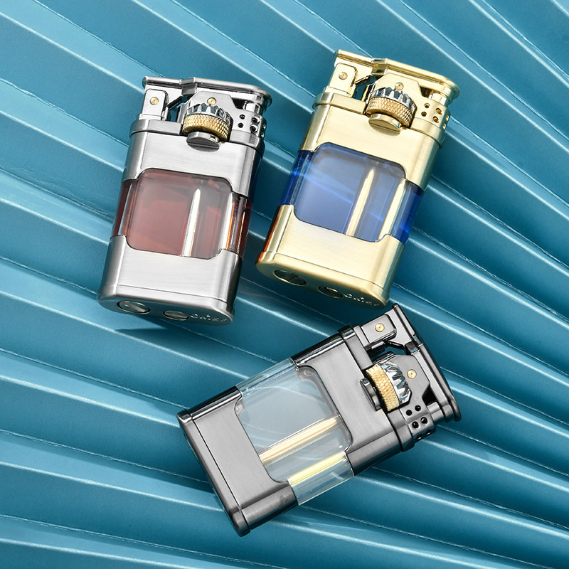 首领煤油打火机防风自动透明油仓有色男友男士煤油打火机