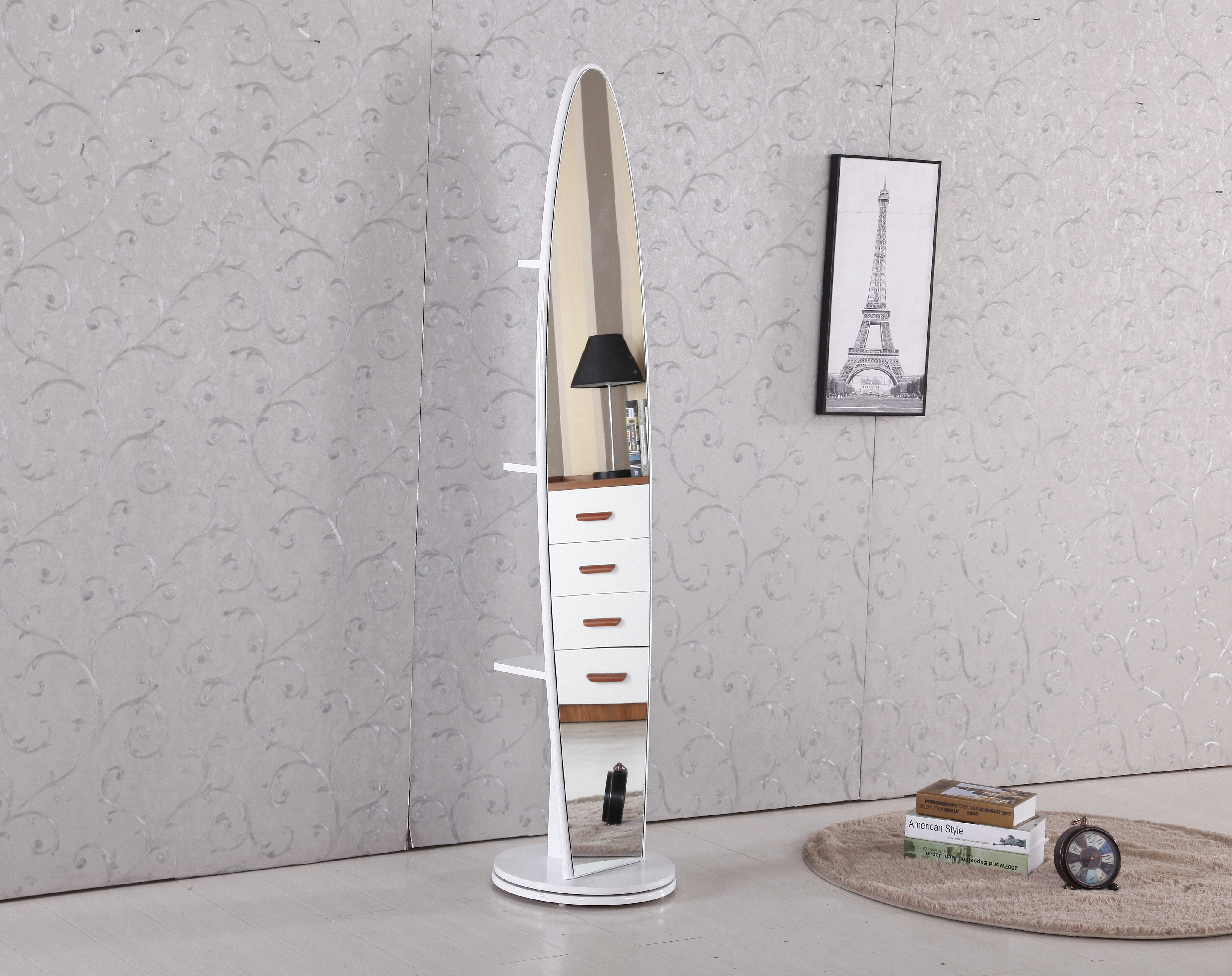 旋转穿衣镜全身落地镜女简约现代家用卧室试衣镜多功能客厅镜子