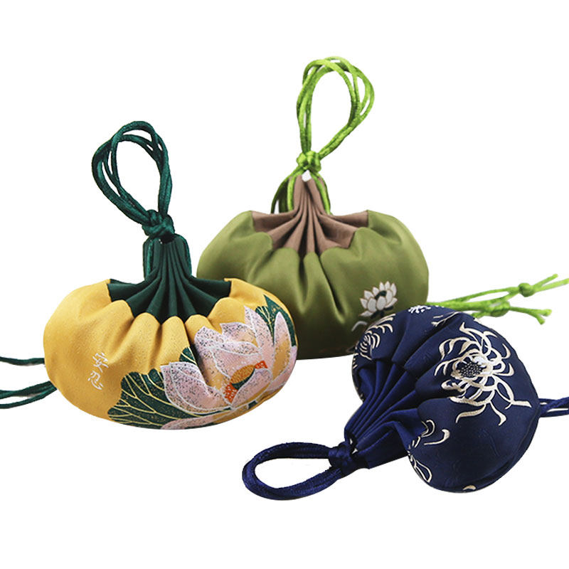 端午节荷花香包中国风香囊香袋空袋子挂脖胎毛古风荷包随身锦囊—香包