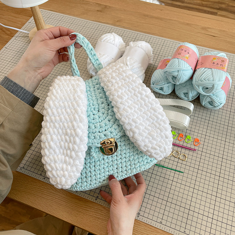 手工背包双肩自制包自制材料兔子长耳朵可爱diy双肩背包