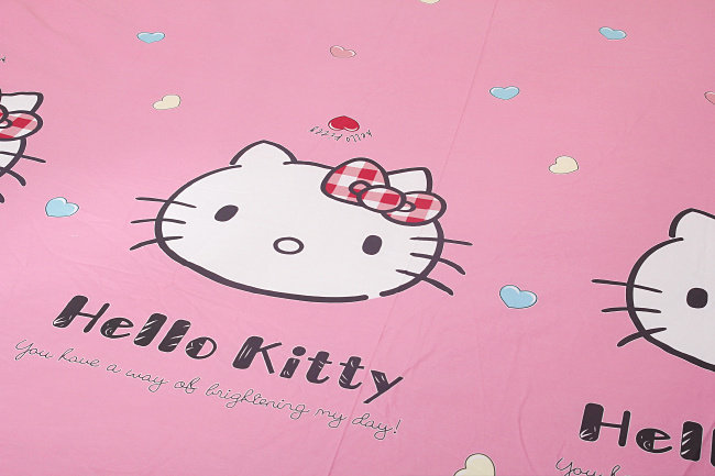 新款卡通圆床哈罗kt床裙四件件套纯棉床单床品套件