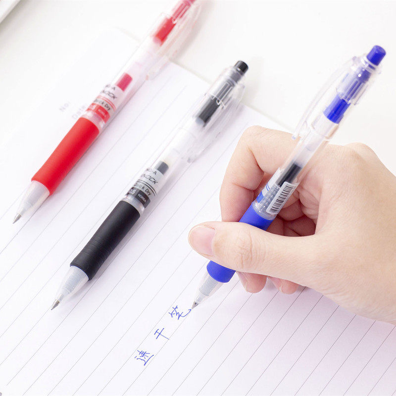 中性笔donga东亚速干qknock按动05mm3支包邮中性笔