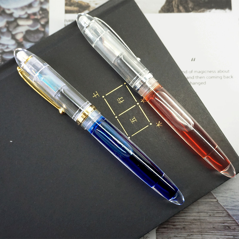 钢笔字里行间水妖亚克力透明示范金粉笔杆灌墨学生钢笔