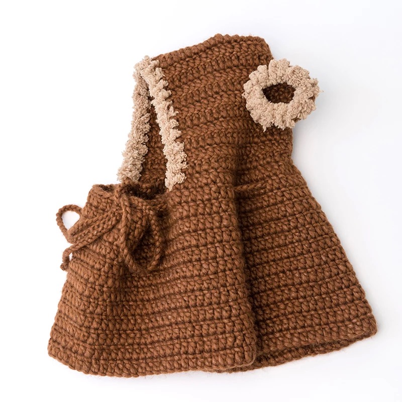 可可编织diy斗篷宝宝婴儿手工可钩包手工材料毛线