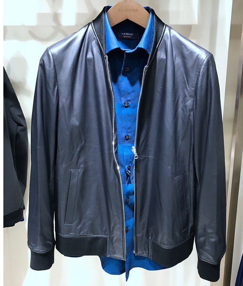 新款迪莱时尚专柜直营正品秋冬季男装羊皮真皮皮衣