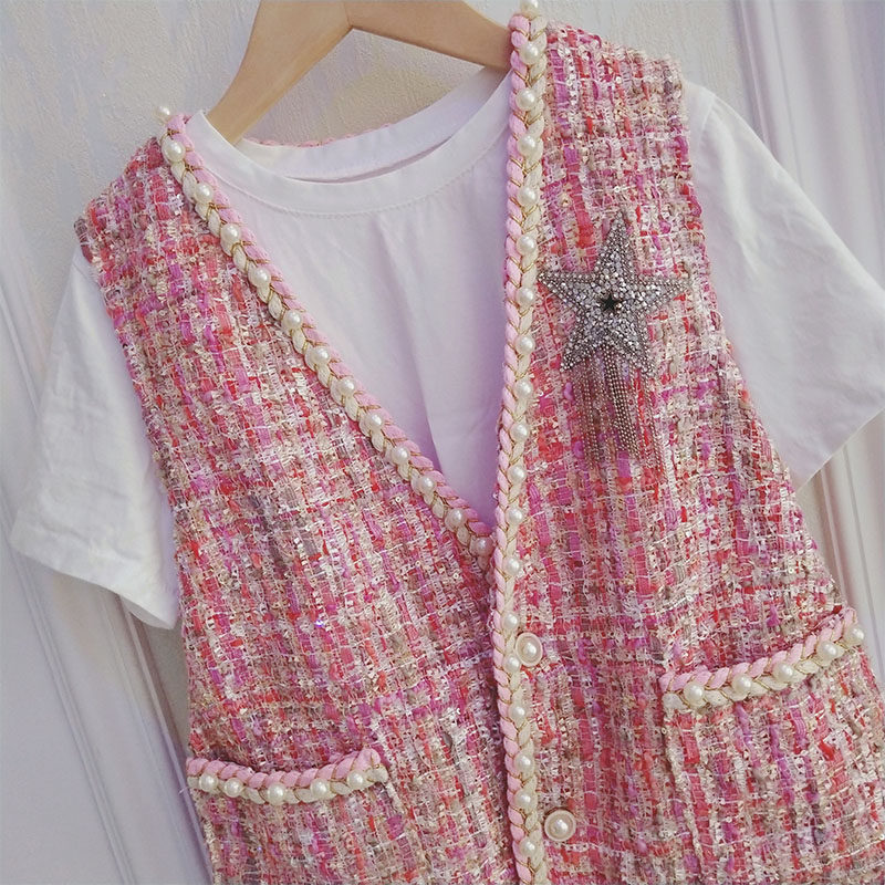 女童秋装新款小香风马甲坎肩百搭外套洋气时髦马甲