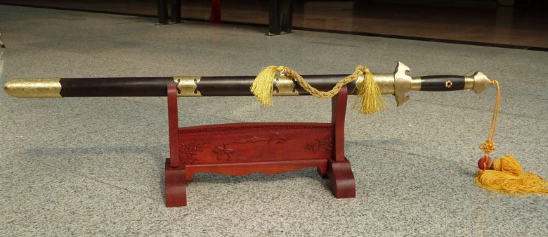 实木木剑红木刀剑底座雕龙麒麟云龙龙剑刀架剑架