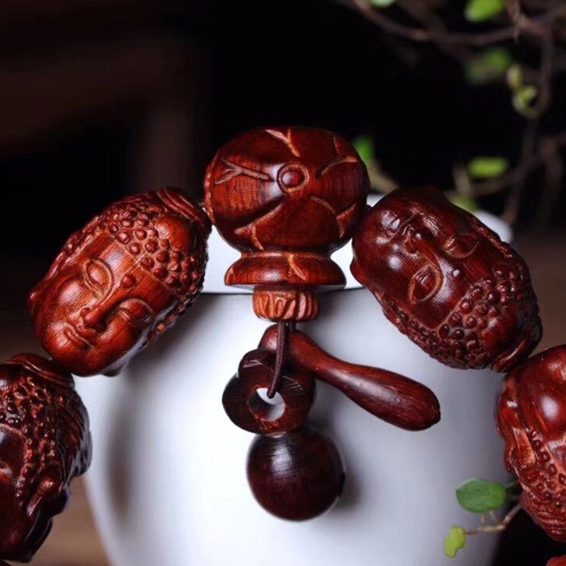 一念成佛一念成魔犀角小叶紫檀木手串高密老料沉水级佛珠手链男女