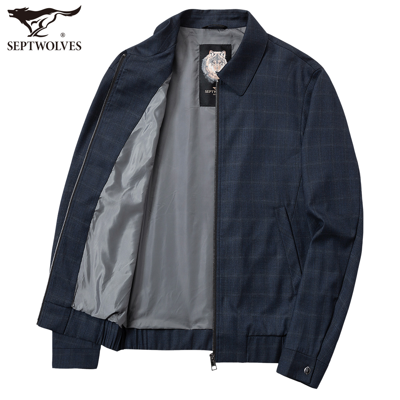 七匹狼男士夹克2022春季新款中年爸爸翻领休闲外套上衣茄克男装潮