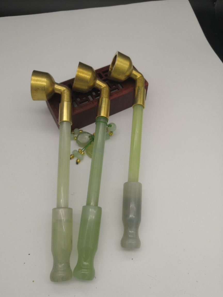 天然玉石烟袋锅岫玉烟袋老式旱烟袋玉石烟嘴烟具