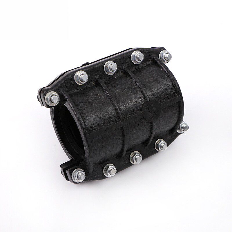 pe接口马鞍三通通水管开口口器63110160200250夹板板式pe管