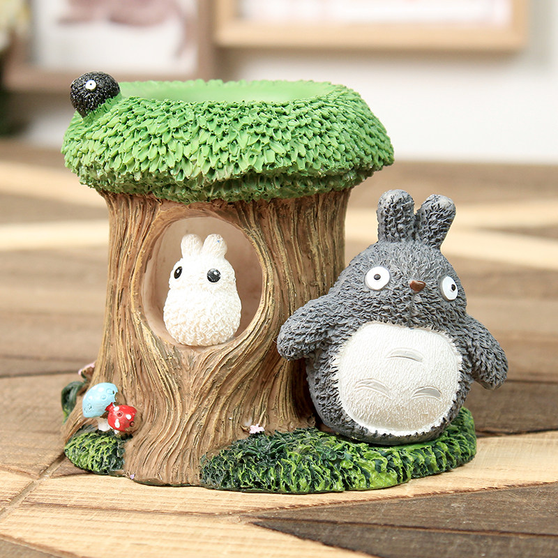 可爱龙猫摆件家居书桌面装饰品笔筒创意礼品少女心生日礼物办公桌