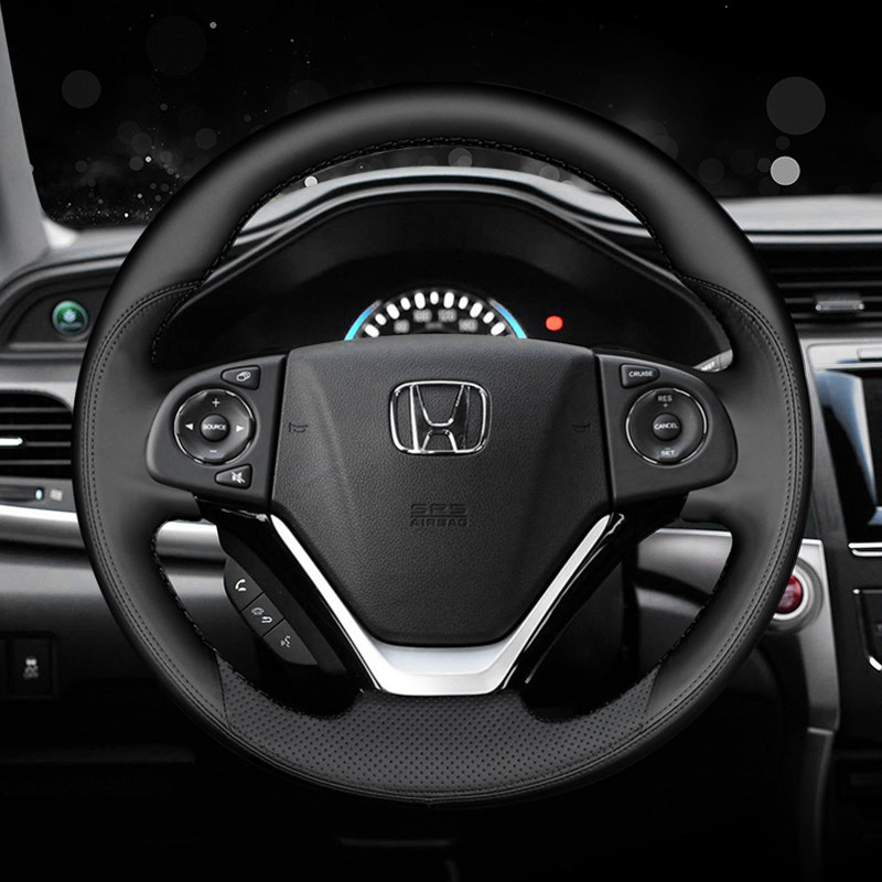 适用于东风本田crv12-16广本凌派13-17方向盘真皮手缝男女方向盘套