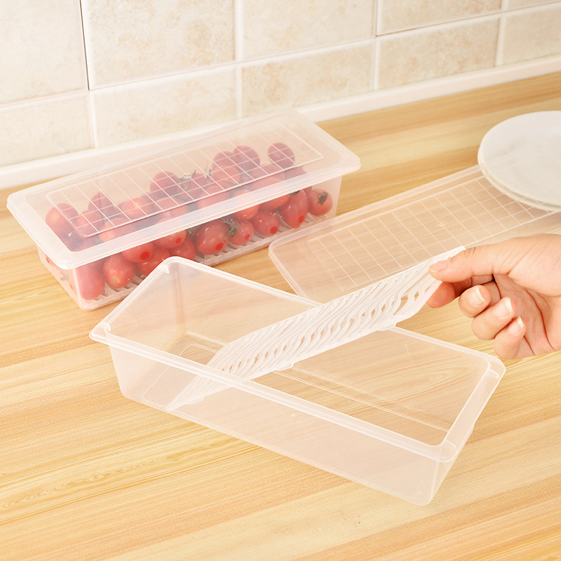 海鲜沥水盒厨房冰箱防潮食物保鲜水果蔬菜肉类食物收纳盒